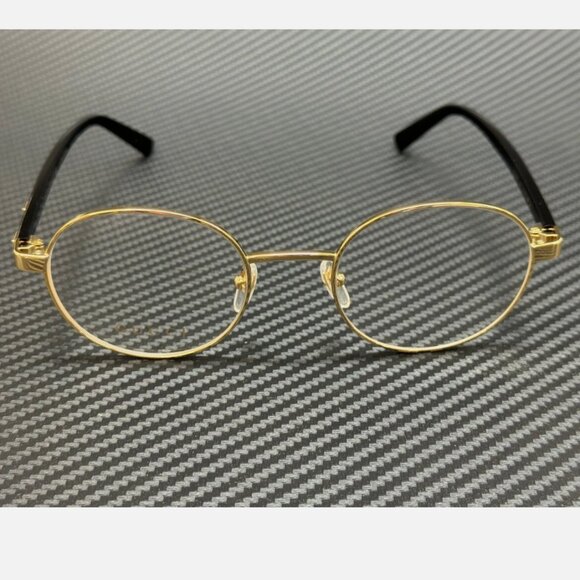 Gucci Men's 51mm Eyeglasses New Gold Black - Picture 2 of 5
